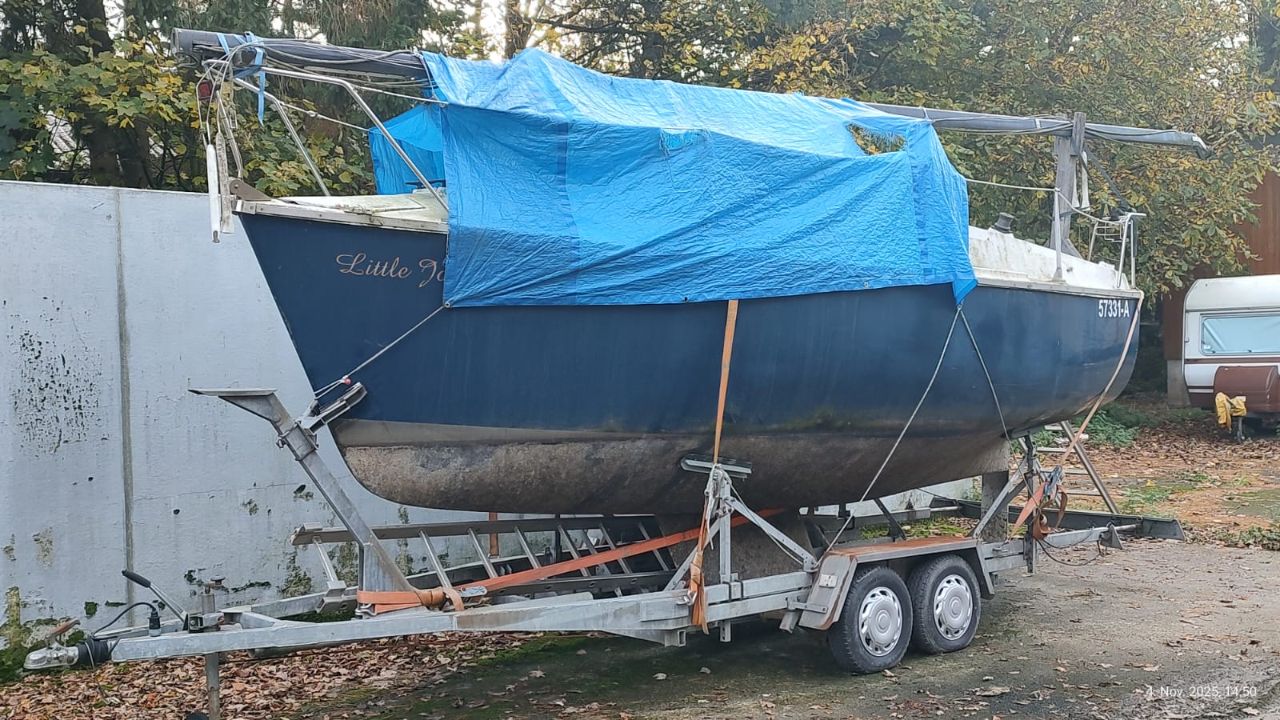 Boot (Groutemeer, Little Joe) - (5,50 x 2,50 m) - (Baujahr: 1975) - (inkl. Bootsanhänger: Heinemann, BA 180 B) - (Differenzbesteuerung) - (Startpreis: 500,00 EUR)
